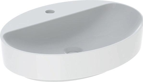 Produktbild Geberit VariForm Aufsatzwaschtisch oval, 600x450mm, mit Hahnloch, ohne Überlauf (620 mm, 600 mm)