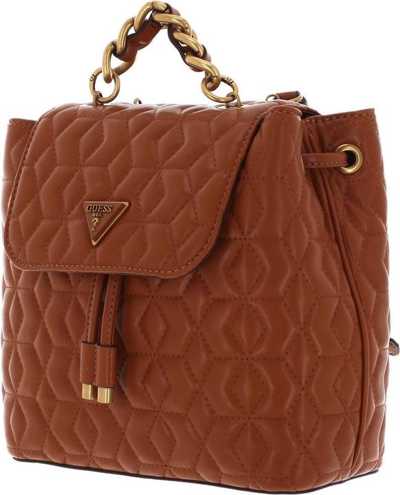 Actual product image Guess Elenia, Polyurethane, Textile Backpack, Cognac, For Women