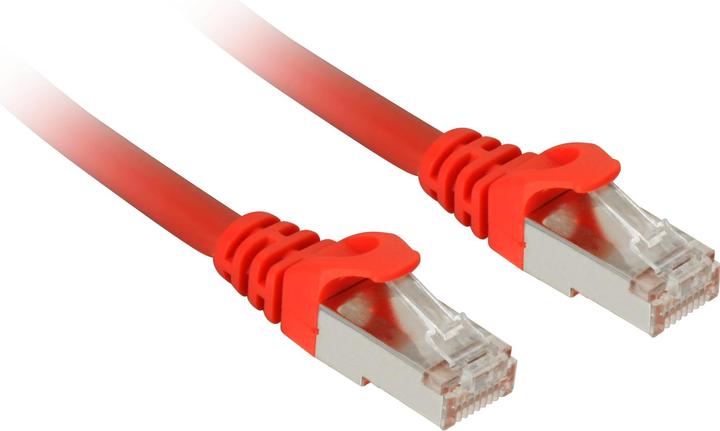 Actual product image Sharkoon Patch cable SFTP, RJ-45, with Cat.7a raw cable, red, 7.5 metres (S/FTP, CAT7, 7.50 m)
