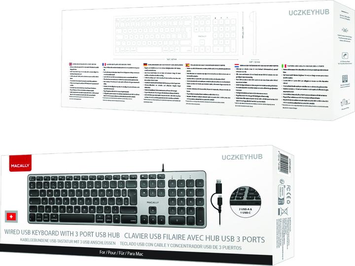 Image du produit Macally UCZKEYHUB Tastatur mit CH Layout - Elegante (CH, Filaire)