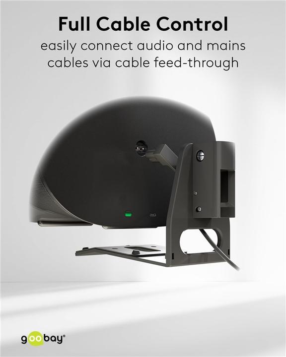 Actual product image Goobay Modern Era 3 Flex speaker wall mount, black (Set, Wall installation, Pivoting, Tiltable)