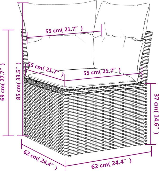 Produktbild VidaXL Gartenmöbel Sofa Garnitur Gartengarnitur Garten Sitzgruppe 8-tlg. Beige