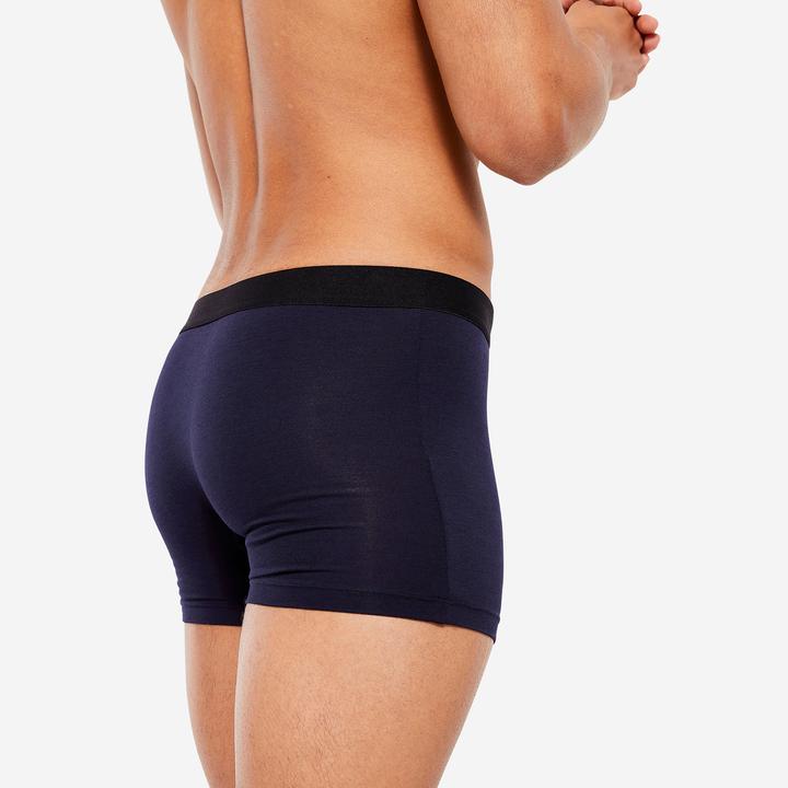 Immagine prodotto Domyos Boxer da uomo in cotone confezione da 3 pezzi - nero/grigio/blu (XL, confezione da 3)