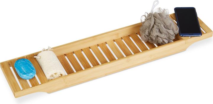 Relaxdays Badewannenablage Bambus (68.5 x 14.5 x 4.5 cm)
