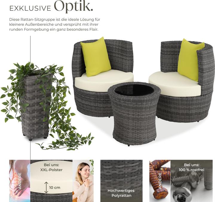 Immagine prodotto tectake Gruppo di seduta Rattan Nizza