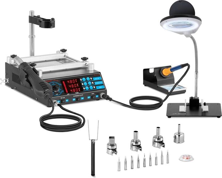 Produktbild Stamos Lötstation Digitale 1270W Smd Rework Lötkolben Heissluftkolben Lötspitzen
