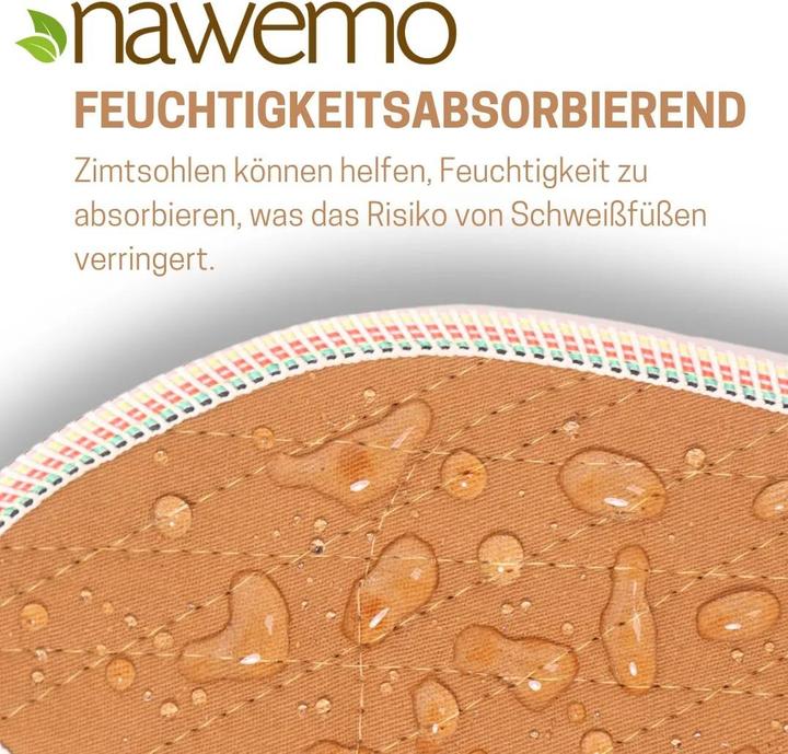 Actual product image Nawemo Cinnamon insoles against sweaty feet
