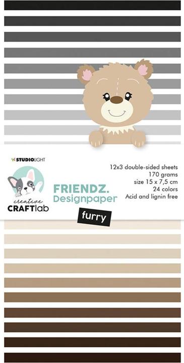 Image du produit art by marlene Papier à dessin "Furry braun" Friendz (170 g/m², 36 x)