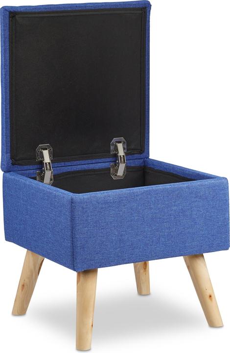 Actual product image Relaxdays Storage Ottoman, Faux Linen Cover
