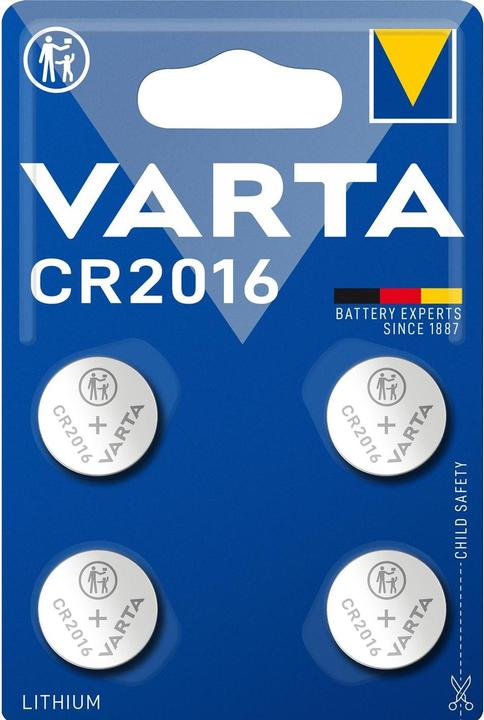 Varta Knopfzelle (4 Stk., CR2016, 87 mAh)