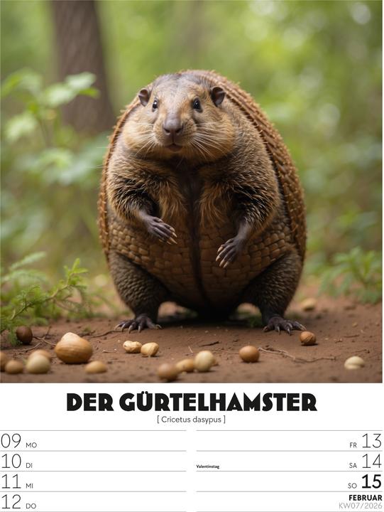 Actual product image Verrücktes Tierleben - Wochenplaner mit KI-Bildern Kalender 2026 (25 x 33 cm, German)
