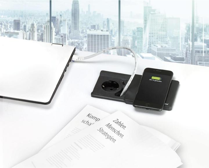 Actual product image Evoline Square80 with Qi charging function without data connection black