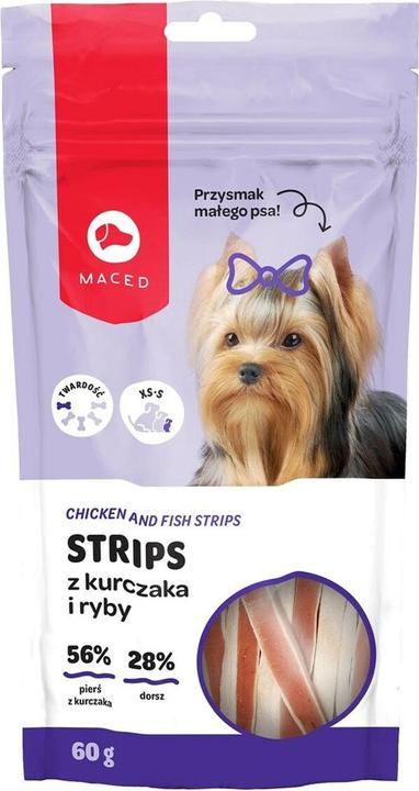 Produktbild Maced Fleischstreifen mit Huhn und Fisch 60 g (Adult, 1 Stk., 60 g)