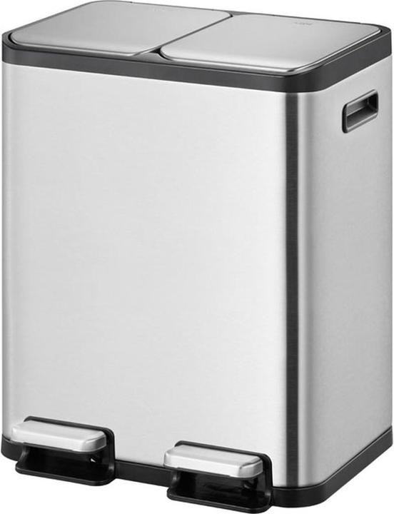 Produktbild EKO Mülltrennsystem EcoCasa Splitted Treteimer 2 x 30 L geräumiger rechteckiger Mülleimer, gebürste (60 l)