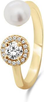 Actual product image Brilio Silver - Elegant silver ring with real pearl and zircons RI062W - Circuit: 60 mm (60)