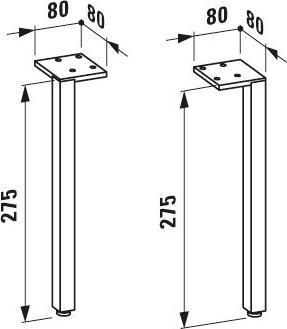 Produktbild Laufen Space Füsse, für Waschtischunterbau und Hochschränke, Höhe 275mm, H41122016010