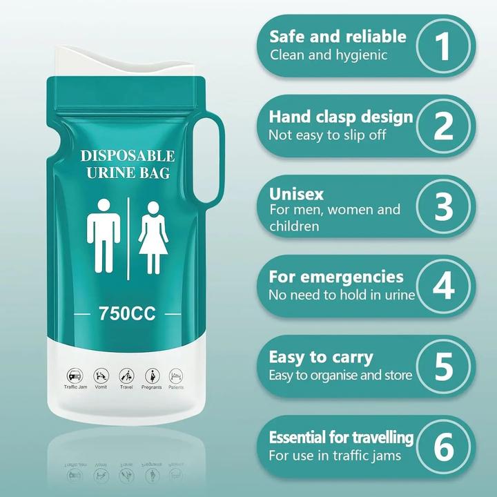 Produktbild Swissdetector Urinbeutel - Outdoor - Unisex - mit saugfähigem Pad (X 4) (Hygieneprodukt)