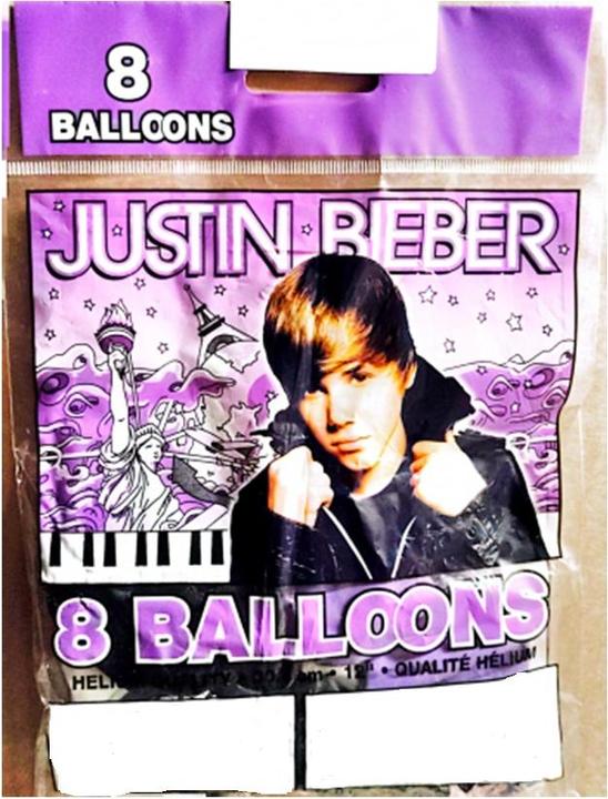 Produktbild Justin Bieber Silhouette Ballons Latex 8erPack (8 x)