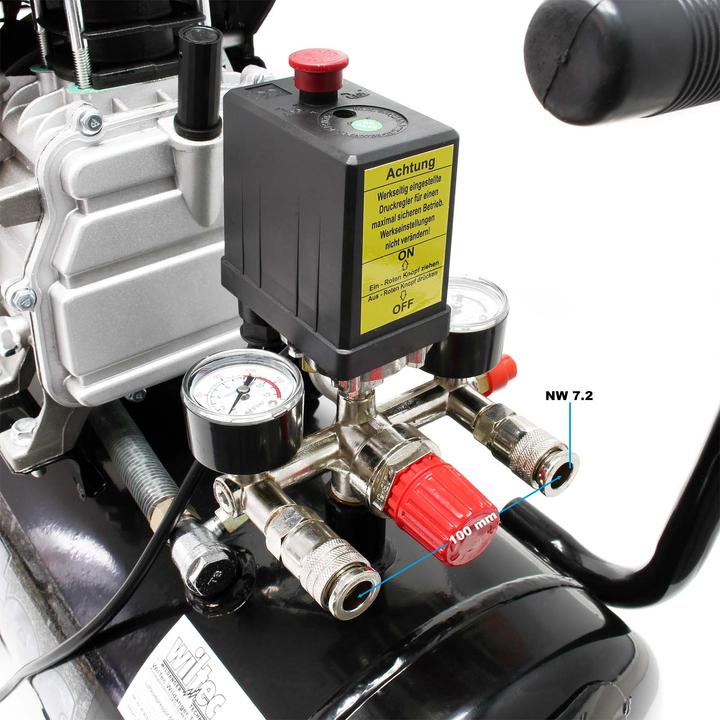 Produktbild Wiltec Druckluftkompressor 50l Kessel 1500W 2PS mobiler Kompressor Werkstatt (50 l)