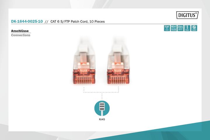 Actual product image Digitus Network cable (S/FTP, CAT6, 0.25 m)