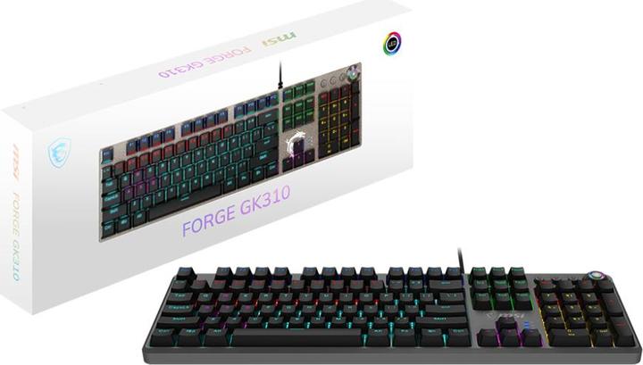 Image du produit MSI FORGE GK310 | Clavier de jeu | Wired | US | Red Switches (ING. Int., Filaire)
