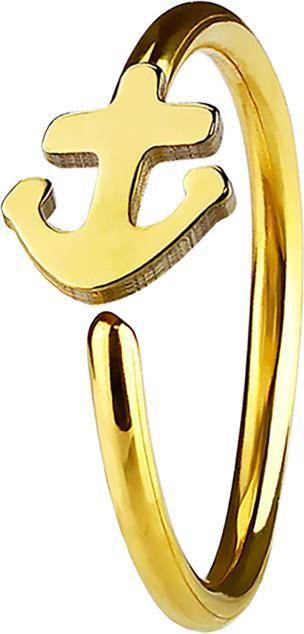 Image du produit Star Piercing Micro piercing anneau avec ancre doré (Acier chirurgical 316L, sans laiton)