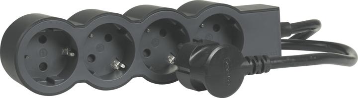Actual product image Legrand Flat socket strip 4x socket, 3 metre cable Black 694562 (4 x, 3 m)