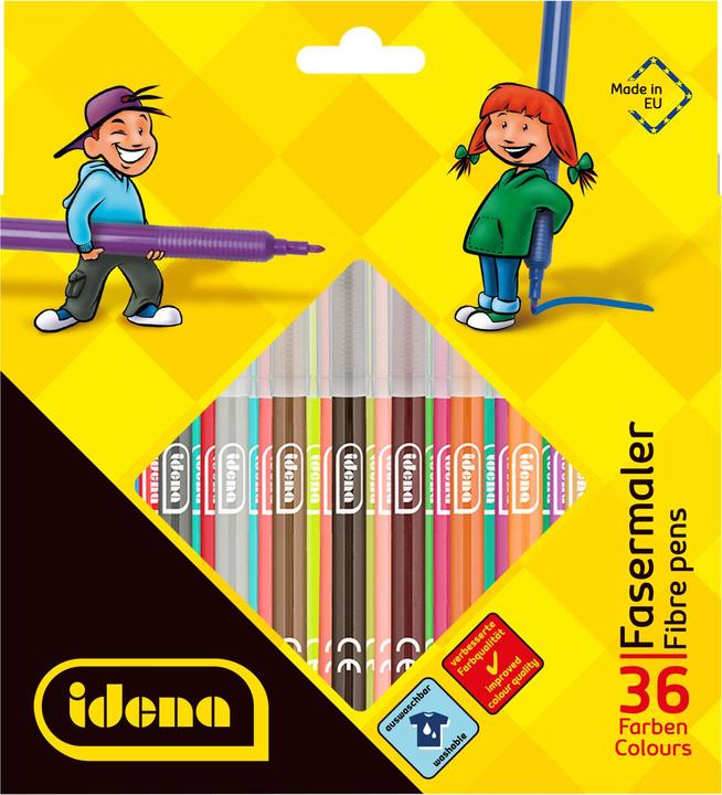 Produktbild Idena Fasermaler 36 Stück Strichstärke: 2 mm (Mehrfarbig, 36 x)