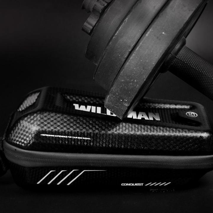 Actual product image Wildman Bicycle accessory traveling bag for bike frame with zipper 1L E5S black (1 l, Frame bag)