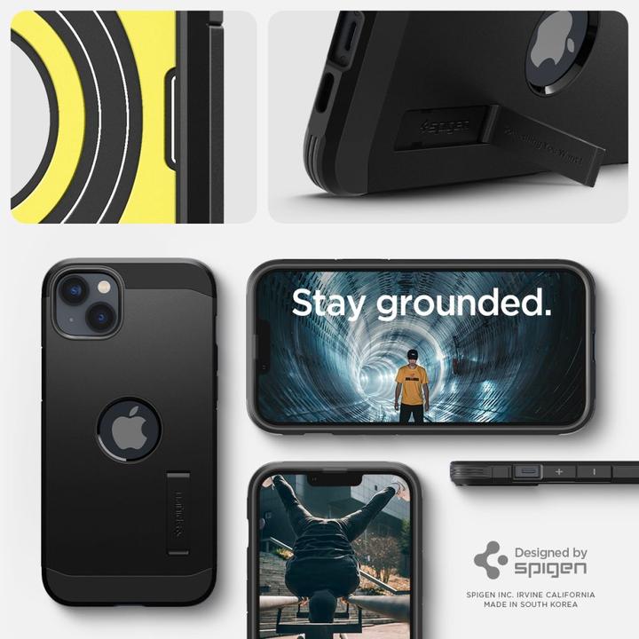 Actual product image Spigen Tough Armor Magsafe iPhone 14 case - Black (Apple iPhone 14)