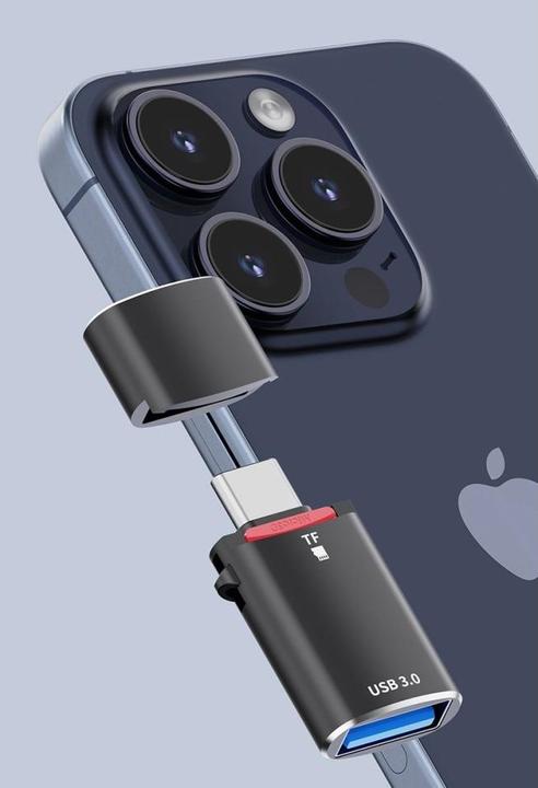 Image du produit PowerGuard Adaptateur deux en un USB-C vers carte MicroSD et lecteur USB 3.0 (USB Type C, MicroDot)