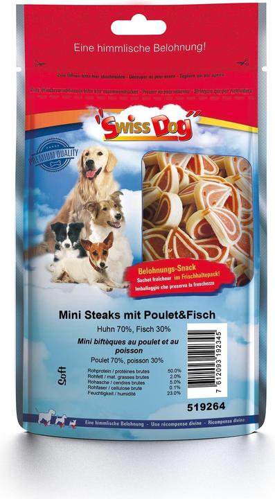 SwissDog Mini Steaks Chicken & Fish (Adult, 1 pcs., 400 g)