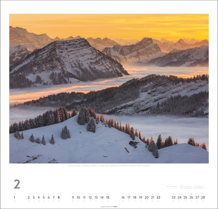 Produktbild Schweiz Kalender 2026 - Schönste Landschaften und Ansichten (48 x 46 cm, Deutsch)