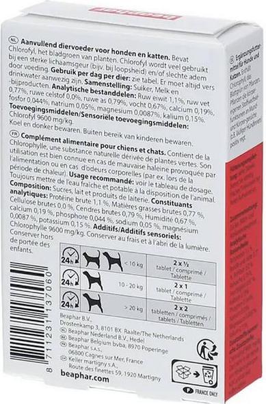 Nährwerte und Zutaten beaphar Chlorophyll-Tabletten (Hund, Katze, 30 ml)