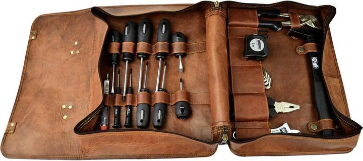 Produktbild Mannesmann Leder-Werkzeugtasche (25 Teile)