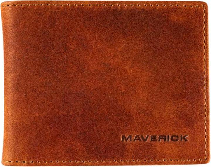Maverick New Men Portemonnaie compact Leder, cognac
