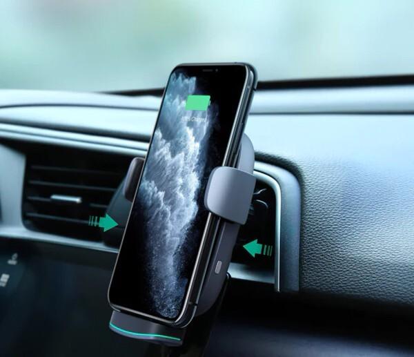 Actual product image Aukey Wireless Charging Phone Mount Navigator Wind II HD-C52 Black, Built-in charger