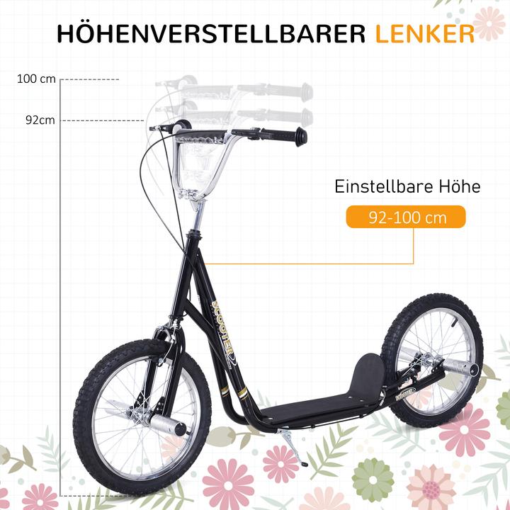 Produktbild Homcom Kinderroller Mit Handbremse, extra dicker Luftbereifung, Höhenverstellbarer Lenker