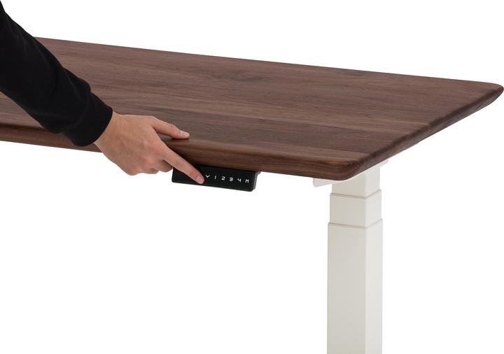 Actual product image Oakywood Standing Desk wooden table with height adjustment - solid wood - Walnut / 160x80 / White - (160 x 80 cm)
