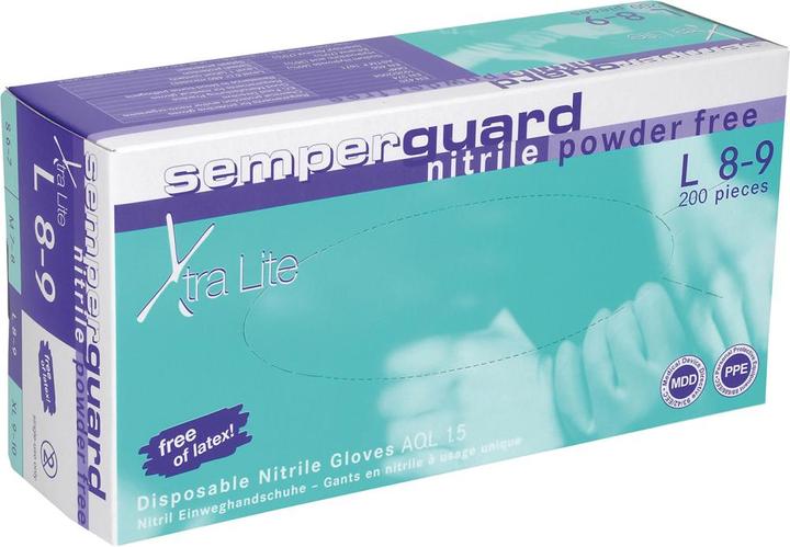 Produktbild Semperit Einweghandschuhe Semperguard Xtra Lite Nitril, ungepudert, Gr. L, violett-blau (8, 8.5, 9)