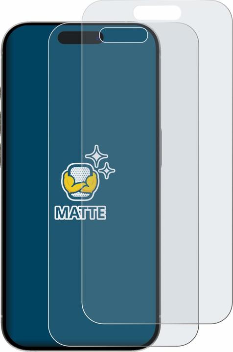 Actual product image BROTECT Anti-glare screen protector matt (2 Piece, Apple iPhone 15 Pro)