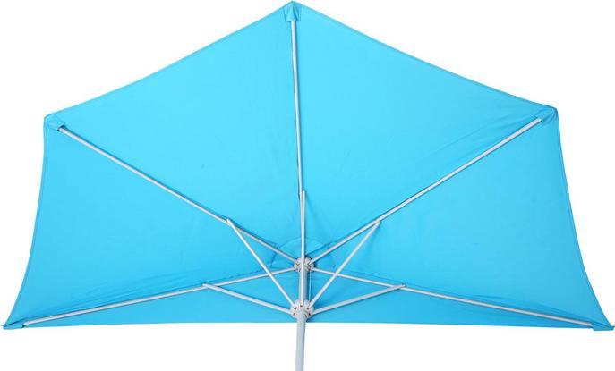 Image du produit Swisshandel24 Parasol alu semi-circulaire, demi-parasol balcon, UV 50+ 270cm turquoise avec support - 19632 (2.60 m)