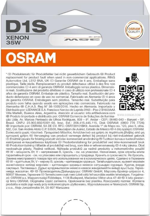 Produktbild Osram Glühlampen D1S XENARC Original 35W (D1S)