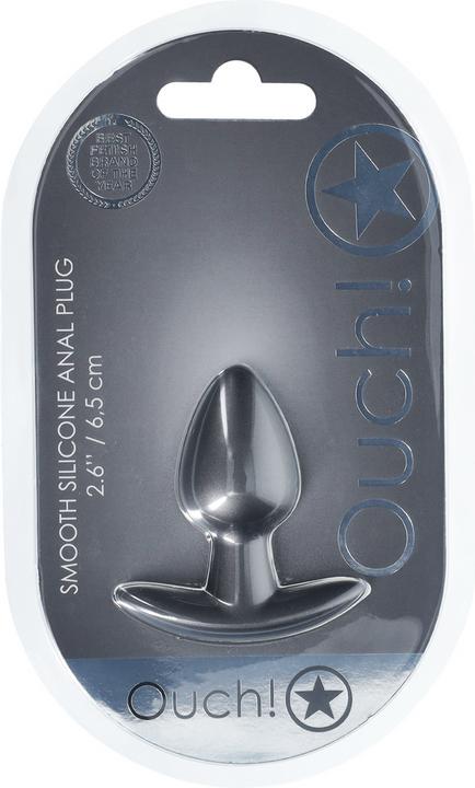 Ouch! Gladde Silicone Anaalplug - Klein - 2,6 / 6,5 cm - Gunmetal