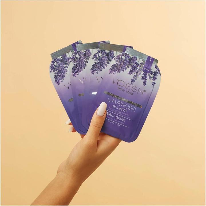 Immagine prodotto Voesh Pedi In A Box Deluxe 4 Step Lavender Relieve (Pediluvio, Crema piedi e gel piedi, Maschera del piede)