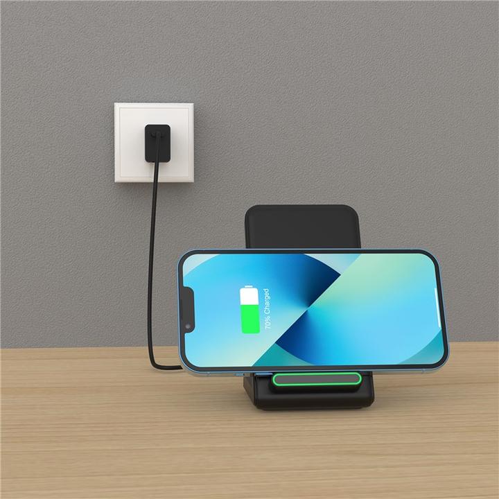 Produktbild Deltalabs Qi Wireless Charger Induktionsladegerät Ladestation - Schwarz (15W) (15 W)