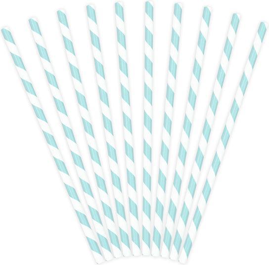 Actual product image Partydeco Red and white striped paper straw (10 x)