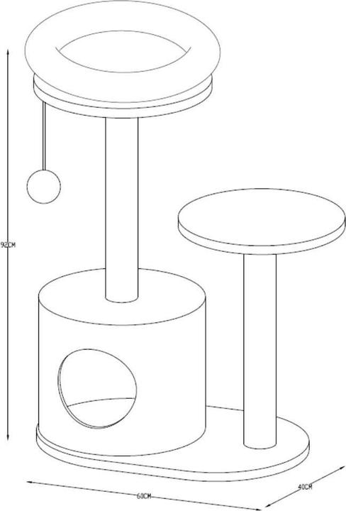 Actual product image Nordic Paws - Scratching Tree Wildwood 1 - White - 60 x 40 x 92 cm (92 cm, White)