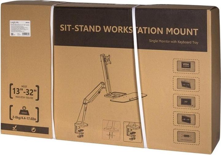 Produktbild LogiLink 1332 Sitz/Steharbeitsplatz MonitorSchreibtischhalterung (Tisch, 33")