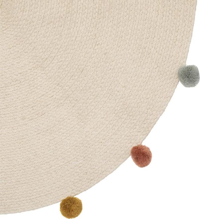 Actual product image Atmosphera Harlequin carpet bobbles d90, beige (90 x 90 cm)